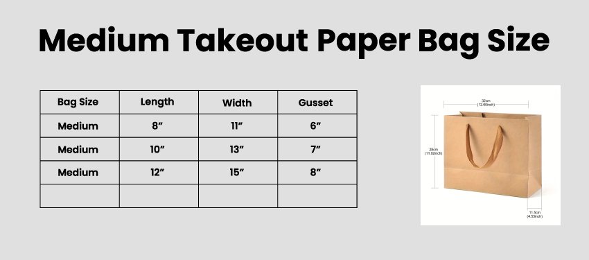 custom medium sizes of paper takout bag