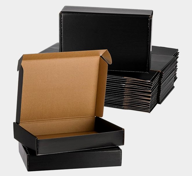 black shipping boxes bulk