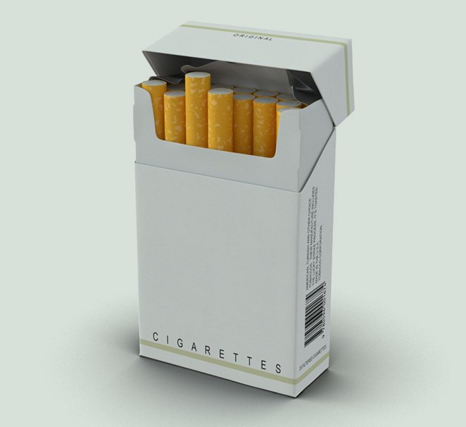 blank cigarette box