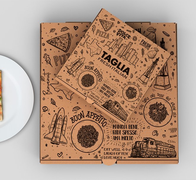 custom brown pizza boxes