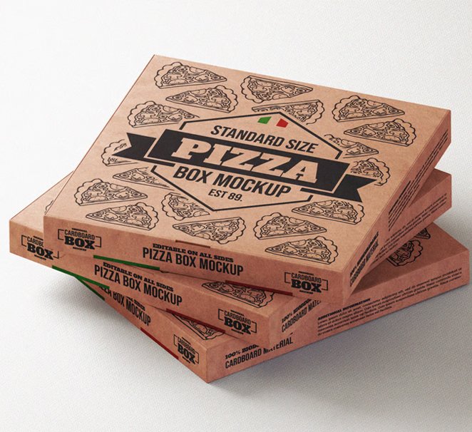 brown pizza box