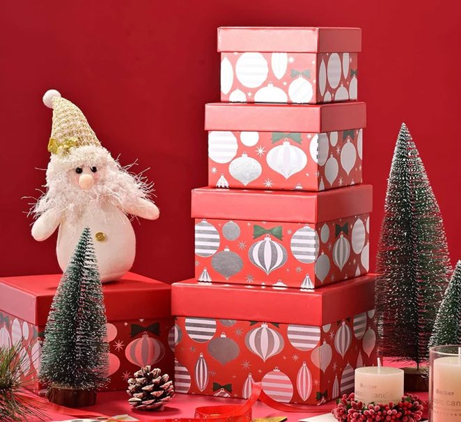 christmas boxes with lids wholesale