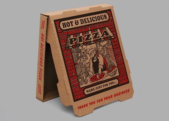 corrugated cardboard pizza boxes