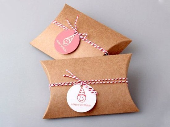 kraft pillow boxes with logo