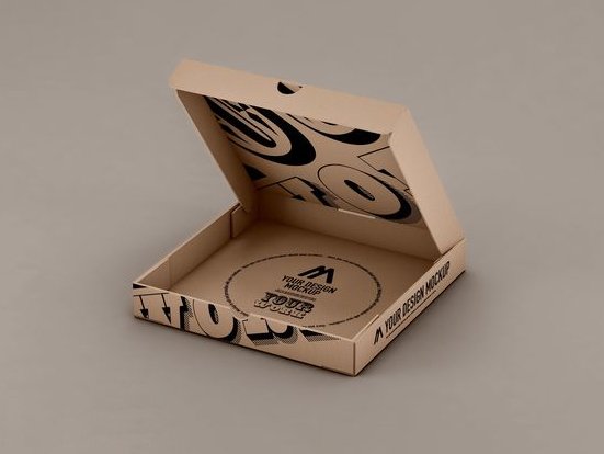 custom brown pizza boxes with logo