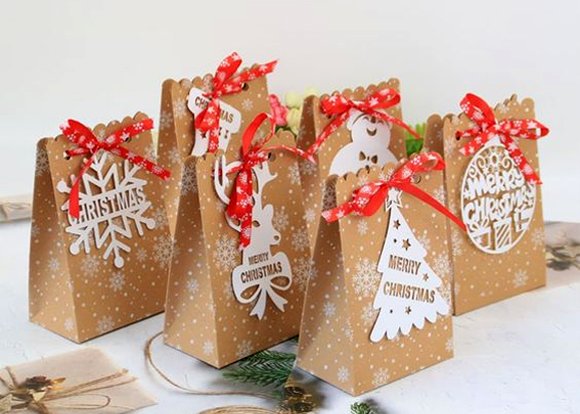 christmas paper bags bulk