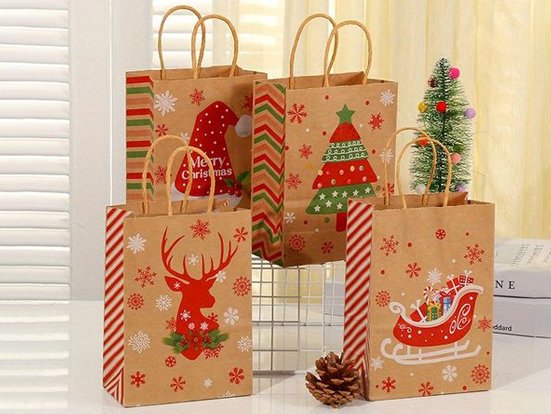 christmas paper bags with logo