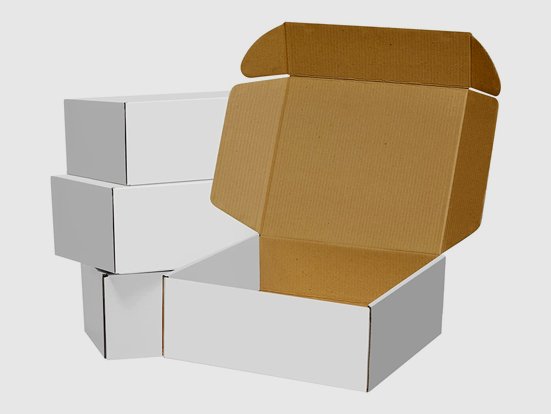 white cardboard shipping boxes