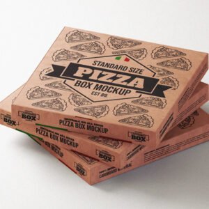 brown kraft pizza boxes