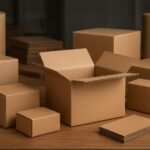 Corrugated Cardboard Arrangement on Wood