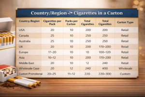 Cigarette pack data by region