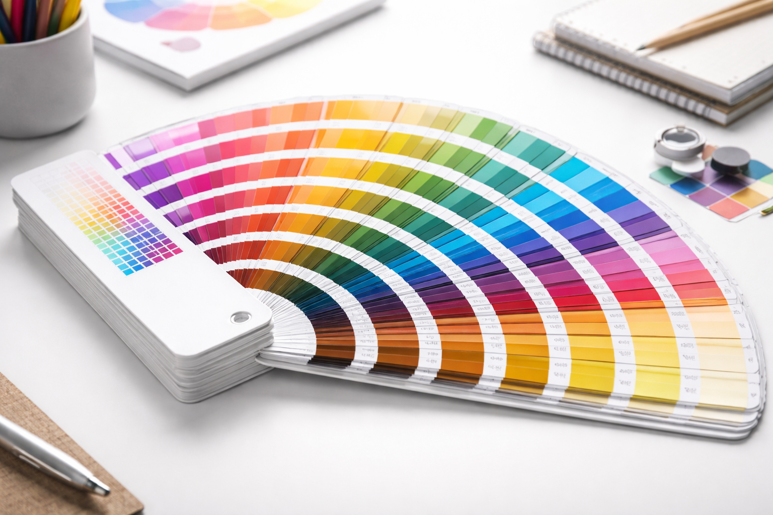 PMS Color guide on clean desk