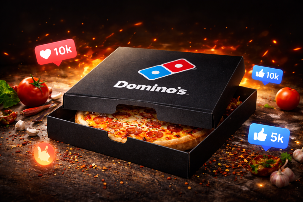 dominos black pizza box