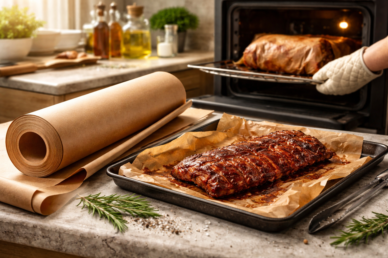 butcher paper in the oven