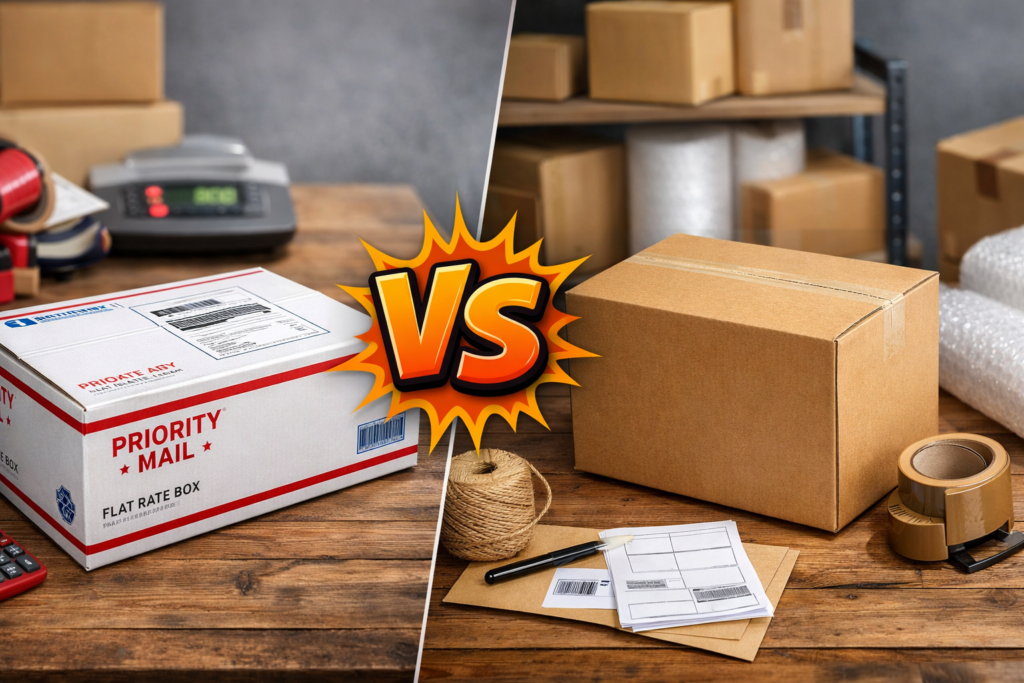 USPS flat fee shipping boxes