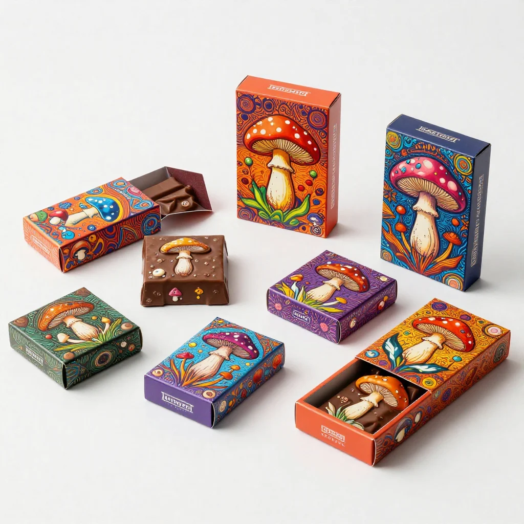 Custom Mushroom Chocolate Bar Packaging