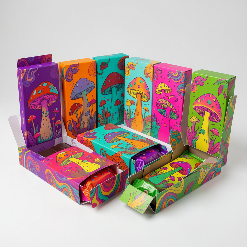 Custom Mushroom Chocolate Bar Packaging
