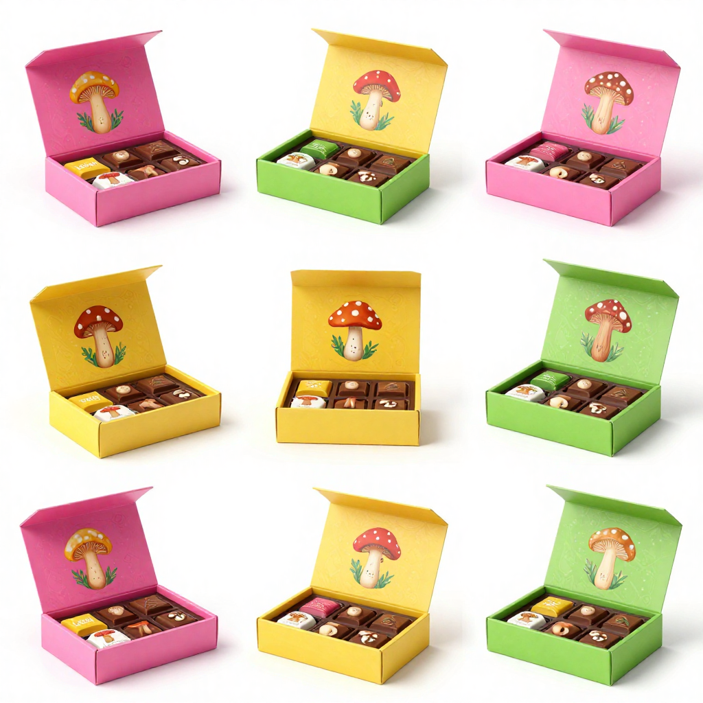 Custom Mushroom Chocolate Bar Packaging