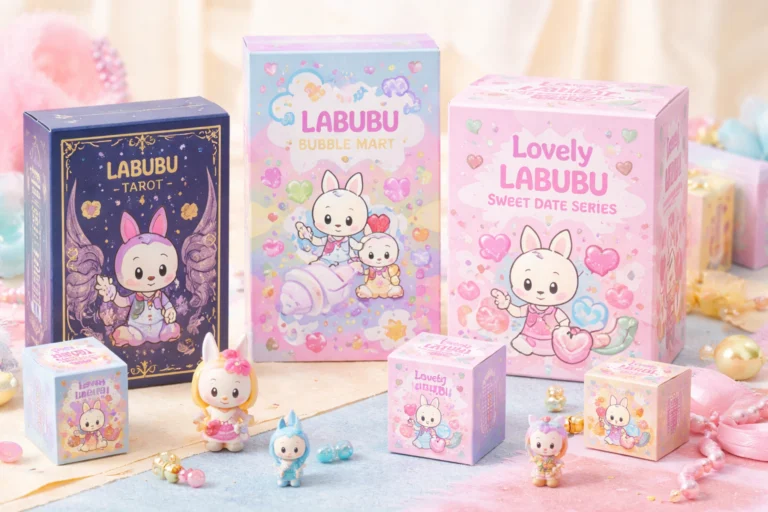 Whimsical Labubu blind boxes display