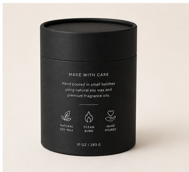 Black Paper Candle Tube