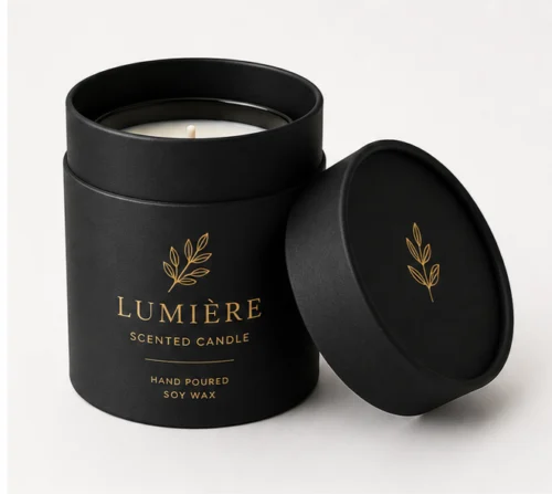 Black Paper Candle Tube