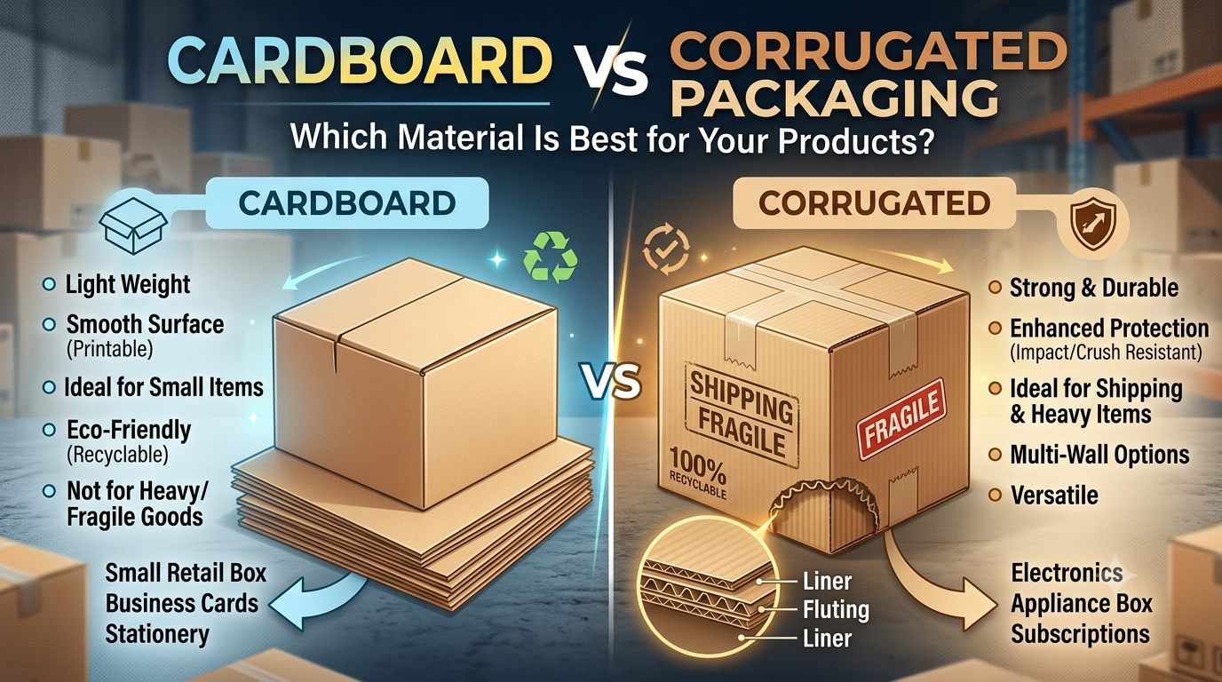 Cardboard vs Corrugated Packaging Which Material Is Best for Your Products