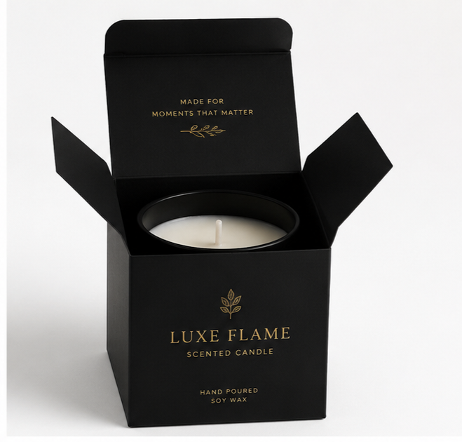 Custom Black Candle Boxes