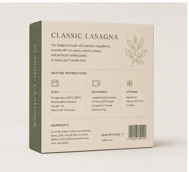 Custom Lasagna Boxes