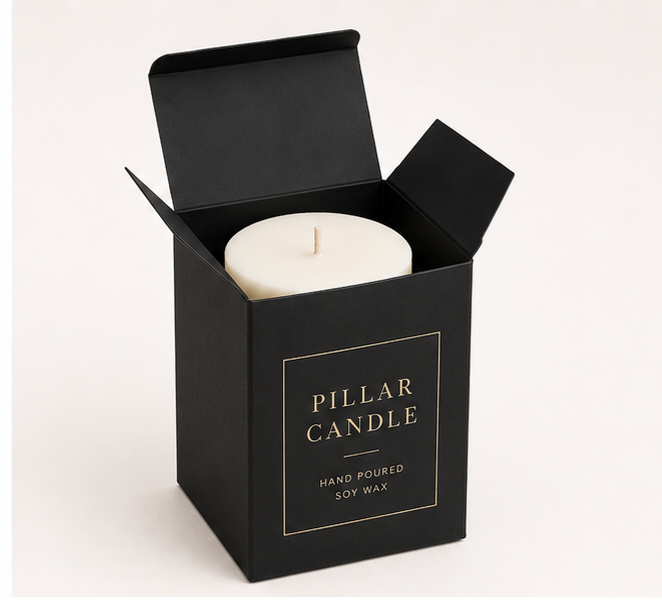 Custom Pillar Candle Packaging