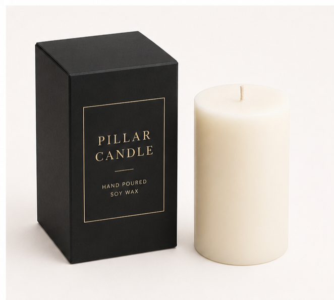 Custom Pillar Candle Packaging