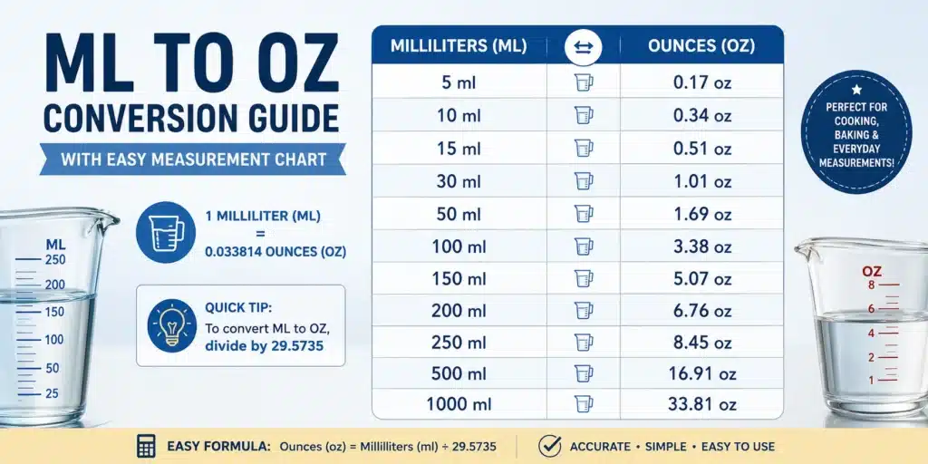 ML to OZ conversion guide