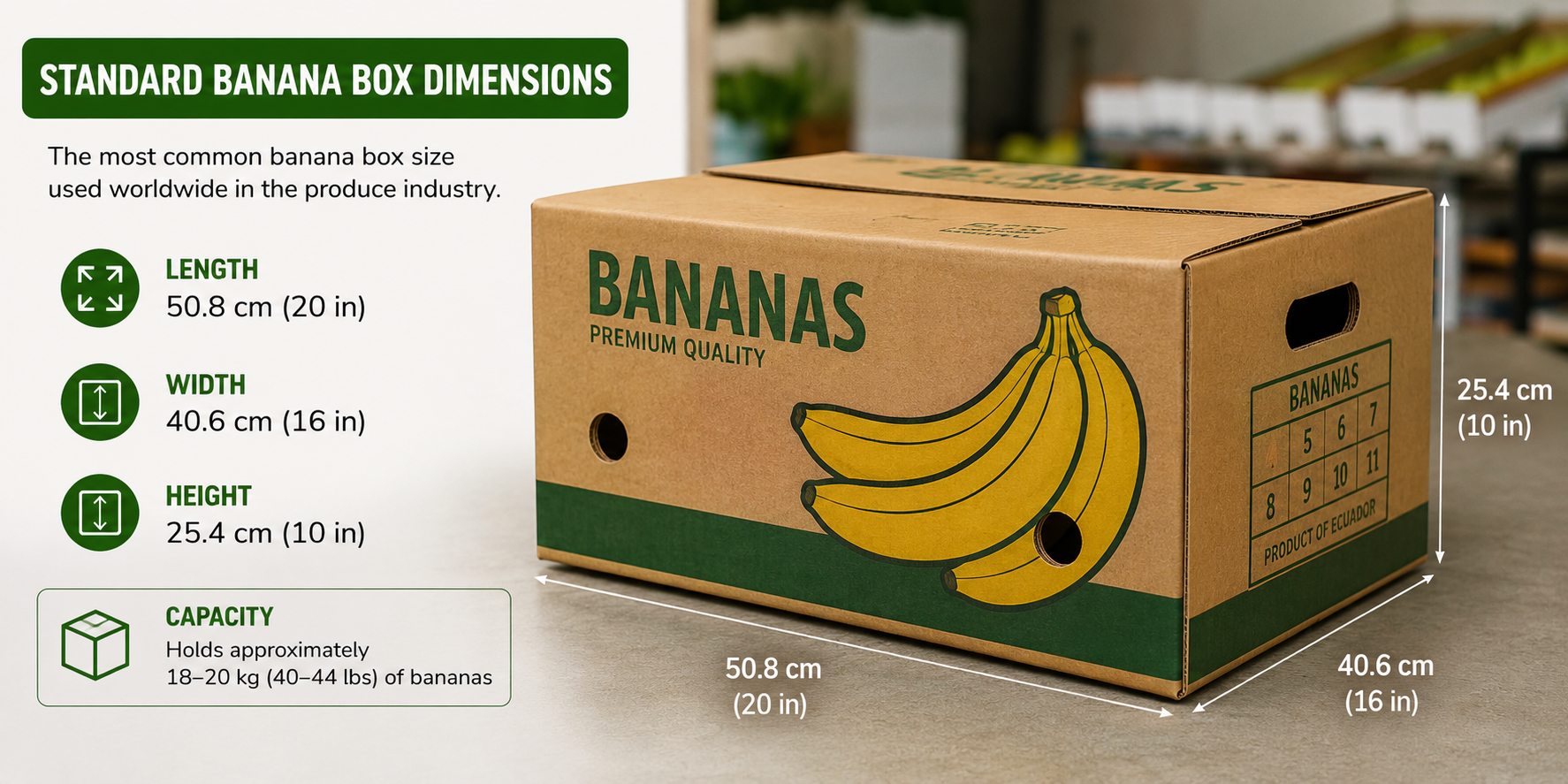 Standard banana box dimensions