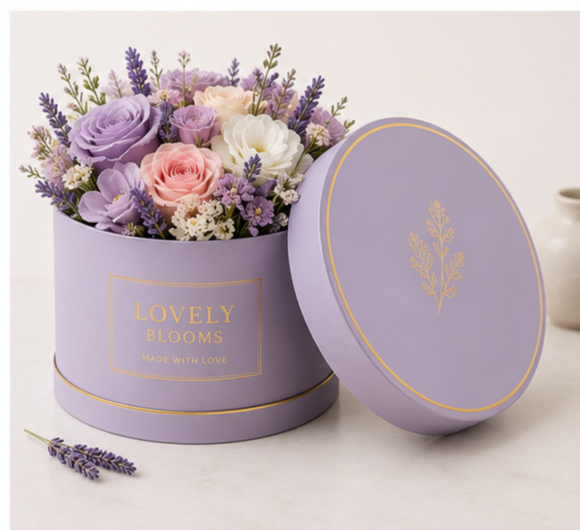 Custom Round Flower Boxes
