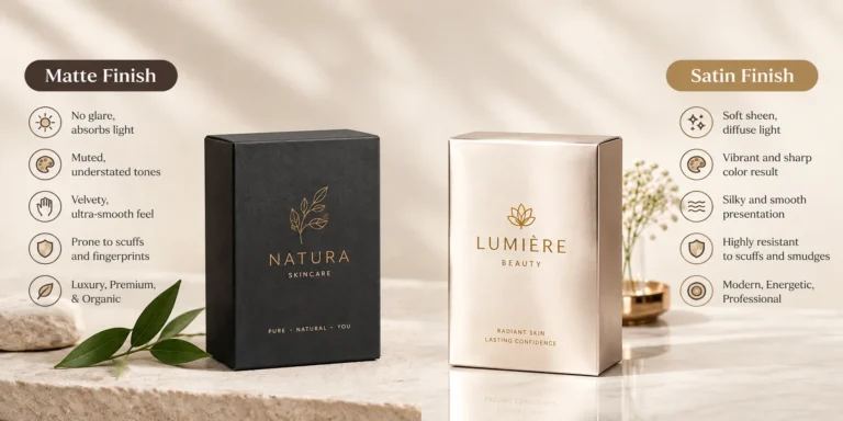 matte vs satin packaging