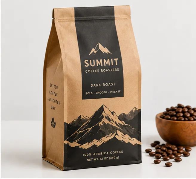 Custom Flat Bottom Coffee Bags