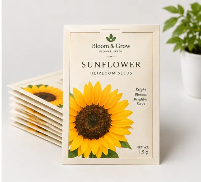 Custom Flower Seed Packaging