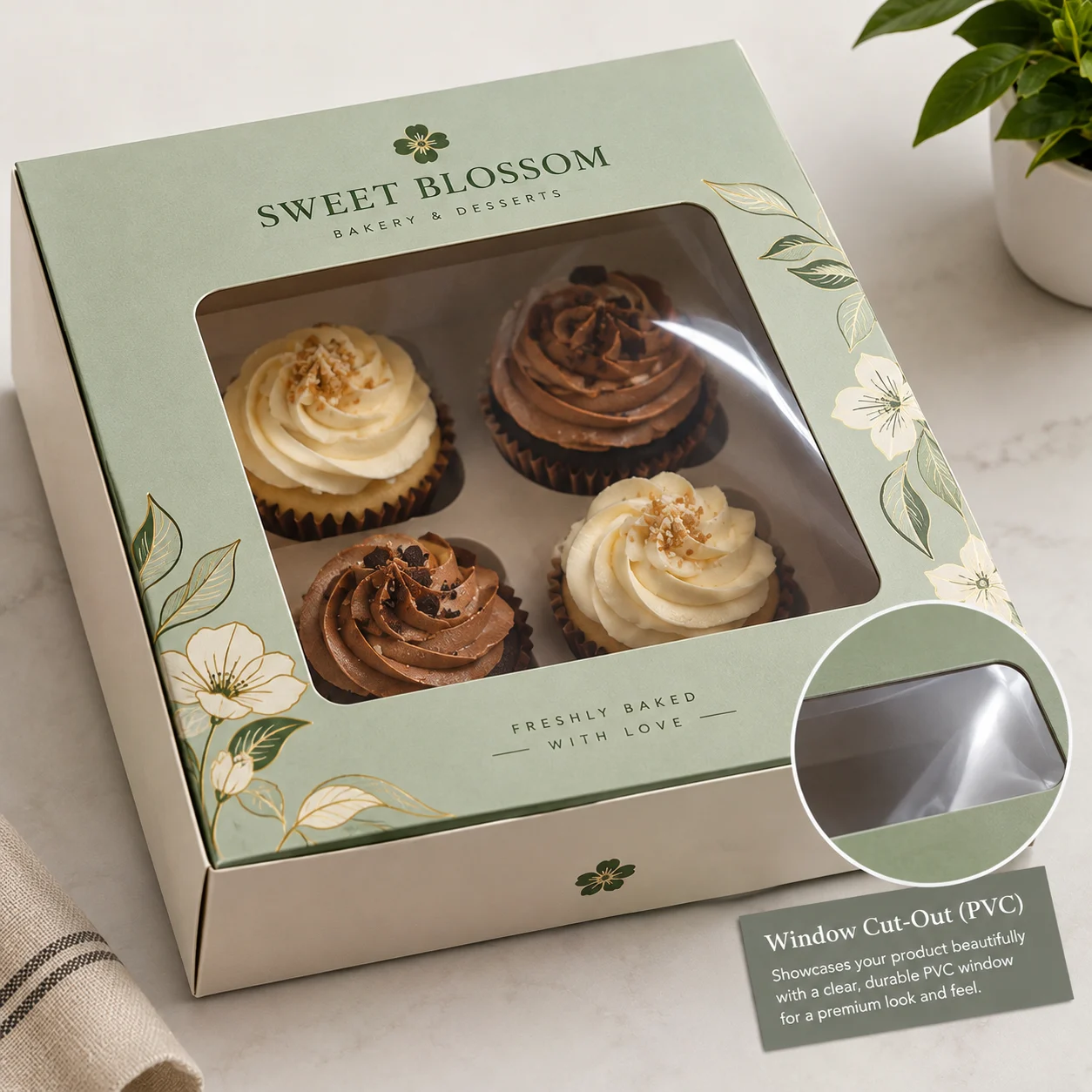 Window Cut-Out (PVC) for custom packaging boxes